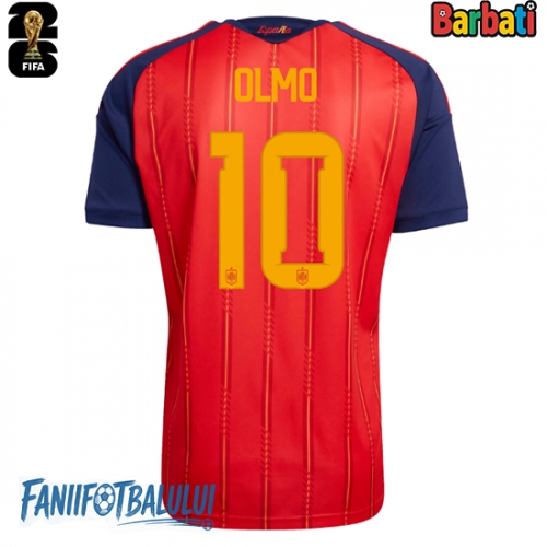 Spania Dani Olmo #10 Tricou Fotbal Replică Mondial 2026 Barbati Acasa Spania Dani Olmo #10 Tricou Fotbal Replică Mondial 2026 Barbati Acasa